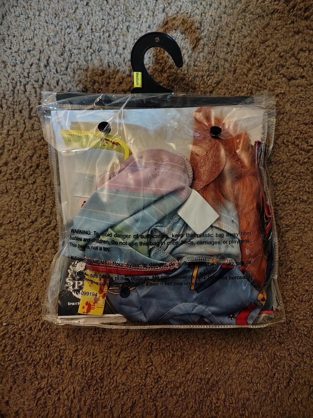 )Dog Halloween costume Spirit pet Chucky costume size M new horror